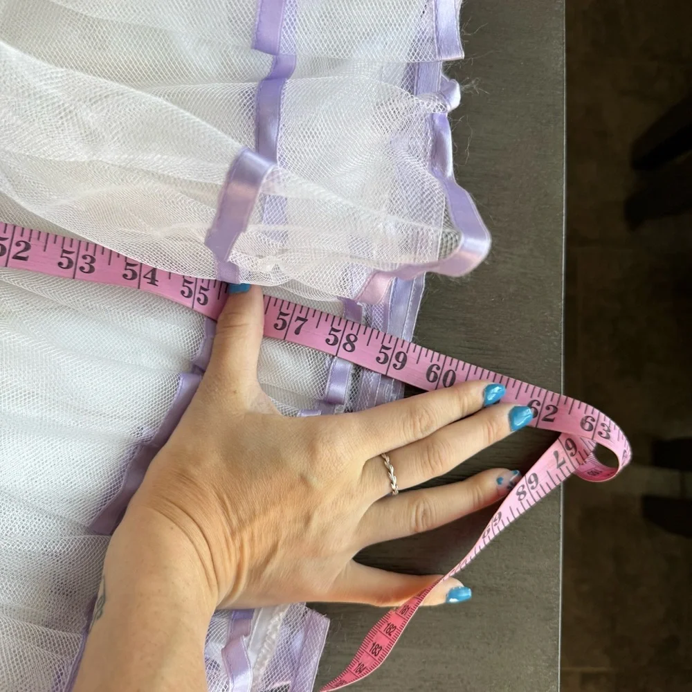 Vintage Ballgown Gunne Sax Style Alfred Angelo Flirtations White Purple Dress 2